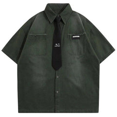 Y2K Vintage Shirt with Necktie