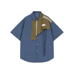 Y2K Patchwork Oversized Women's Shirt