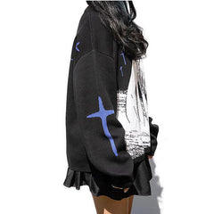 Y2k Gothic Evanglion Puddle Sweater