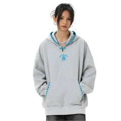Ribboned Simple Basic Hoodie