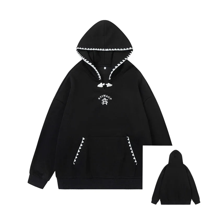 Ribboned Simple Basic Hoodie