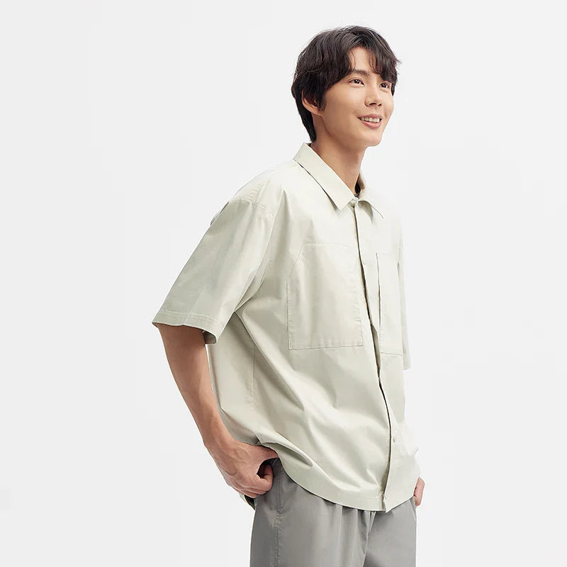 Authentic Solid Color Short-Sleeved Shirt