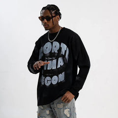 Vintage Washed Paint Long-Sleeve T-Shirt