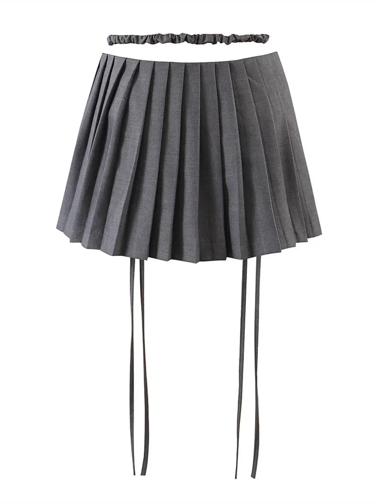 Y2k Split Pleated Mini Skirts
