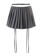Y2k Split Pleated Mini Skirts