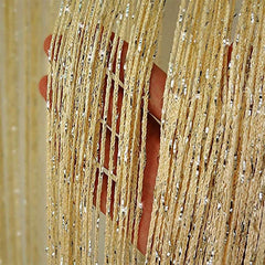 100x200CM Living Room String Curtain Shiny Tassel Silver Line  Solid Color Window Home Door Divider Curtain