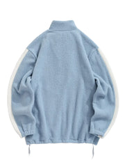 Color Block Fluffy Fleece Jacket