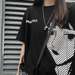 Y2K Anime Girl Oversized Women's T-Shirt