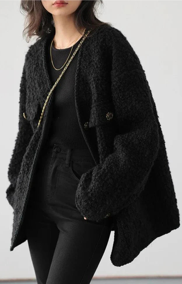Vintage Single Breasted Women's Wool Coat