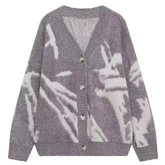 Y2k Rustic Vibe Knit Cardigan