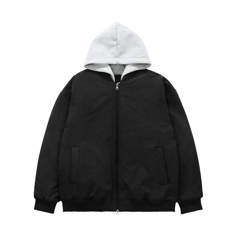 Detachable Hooded Bomber Padded Jacket