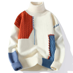 Patchwork Different Color Patched Sweater