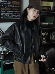 Luxury Women's Zipper Leather Jacket