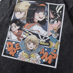 Y2k Anime Comic Washed T-Shirt