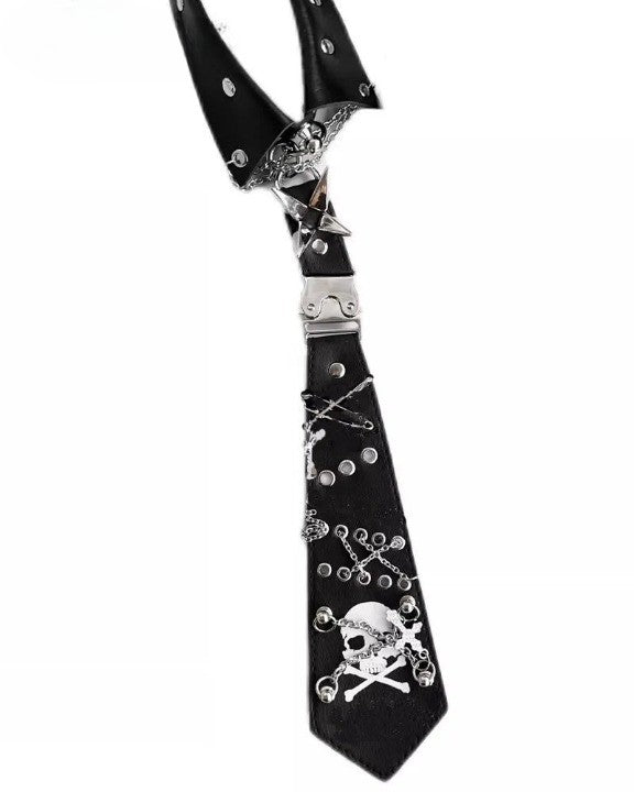 Y2k Skull Chain Tie
