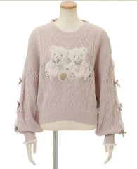 Teddy Friends Laced Sweater