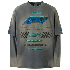 Vintage Grunge Racing Long Sleeve T-Shirt