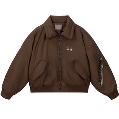 Y2k Bomber Leather Jacket