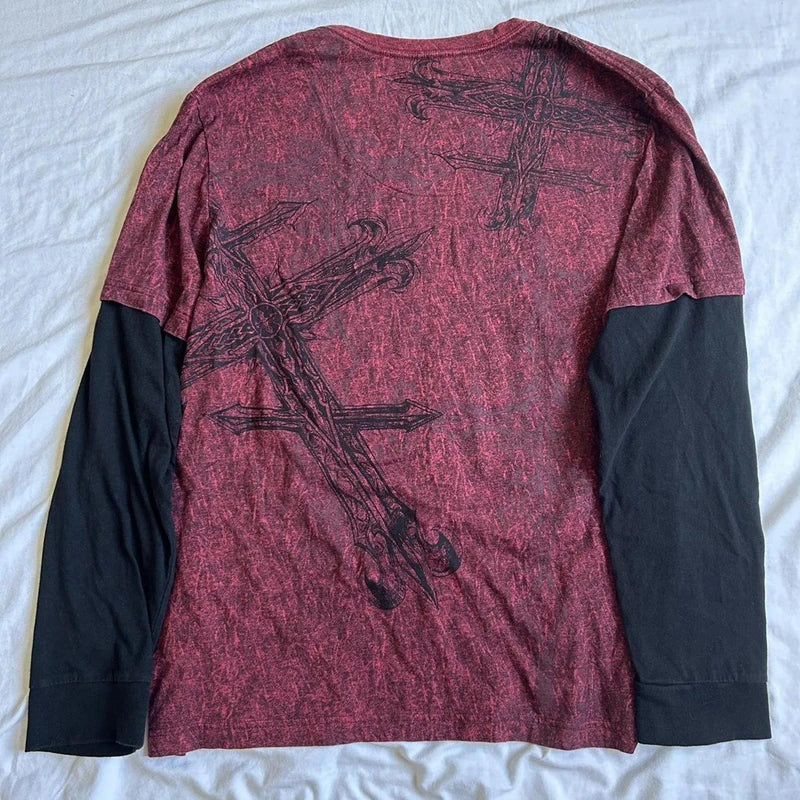 Y2K Cyber Goth Loose Top