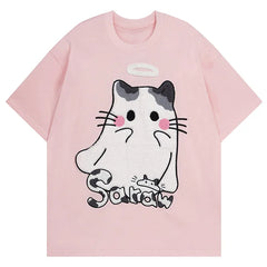 Y2K Cute Cartoon Cat T-Shirt