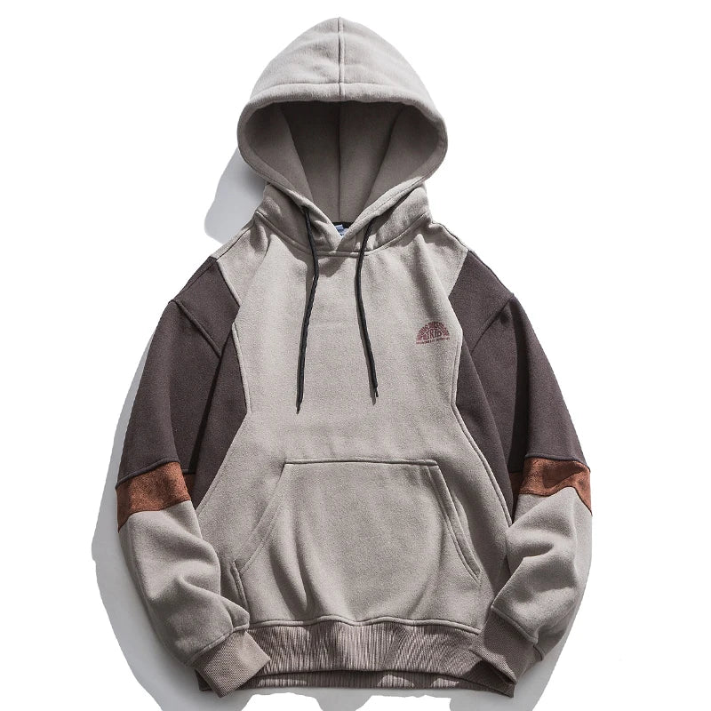 Y2k Loose Fleece Patchwork Hoodie