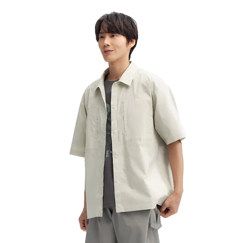 Authentic Solid Color Short-Sleeved Shirt