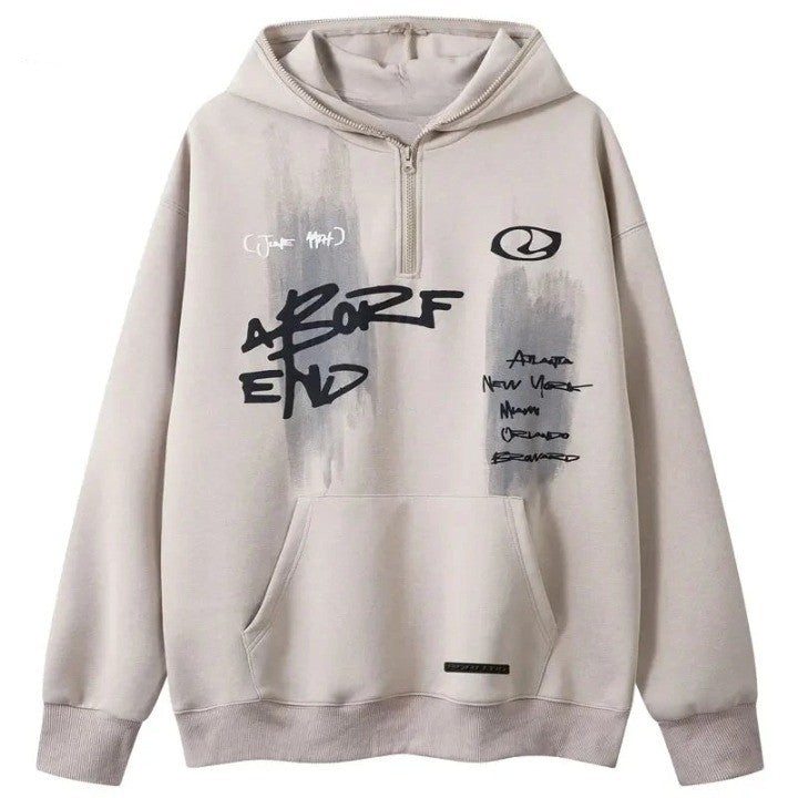 Y2k End Half Zip Up Hoodie