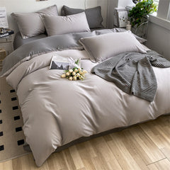 Solid Color Home Textile Quilt 100% Cotton Fashion White Bedding Set Soft Comfort Washed Cotton Duvet Cover Bed Sheet Pillowcase