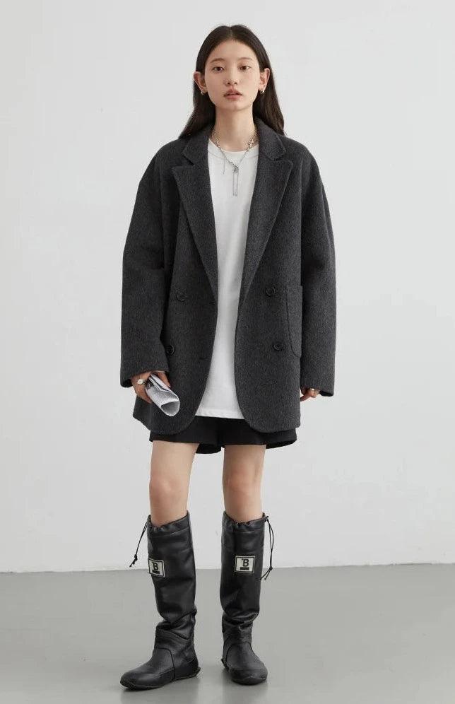 Casual Double-Breasted Women's Coat