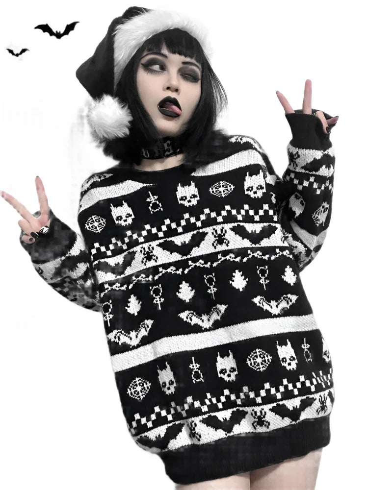 Bats And Skulls Spooky Sweater