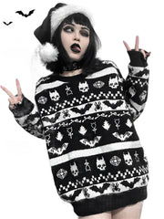 Bats And Skulls Spooky Sweater