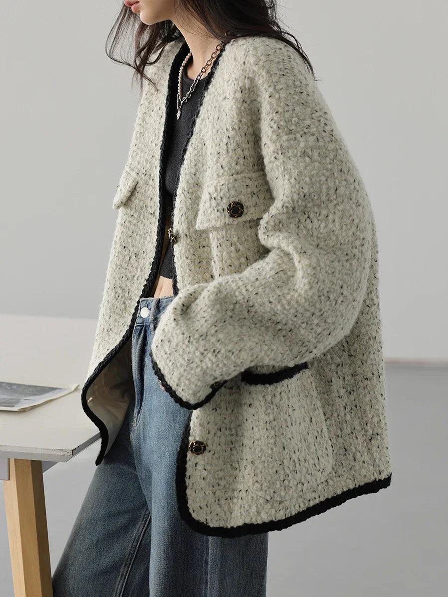 Vintage Single Breasted Women's Wool Coat
