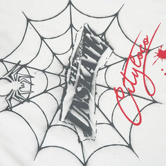 Y2K Spider Web Letter Printed T-Shirt