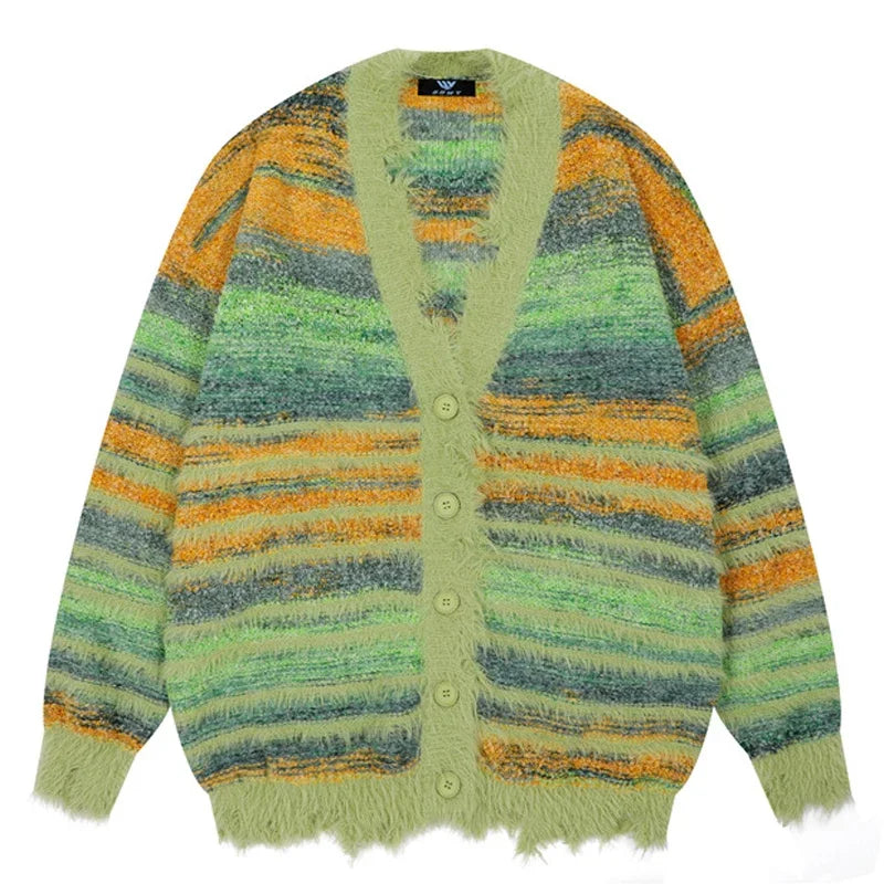 Y2K Stripe Drift Cardigan