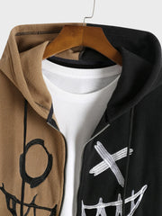 Spooky Smiles Colorblock Fleece Zipper Hoodie