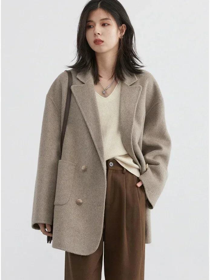 Casual Double-Breasted Women's Coat