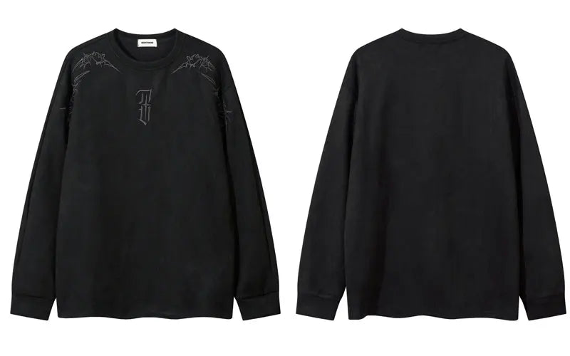 Y2K Graphic Patchwork Baggy Pullover