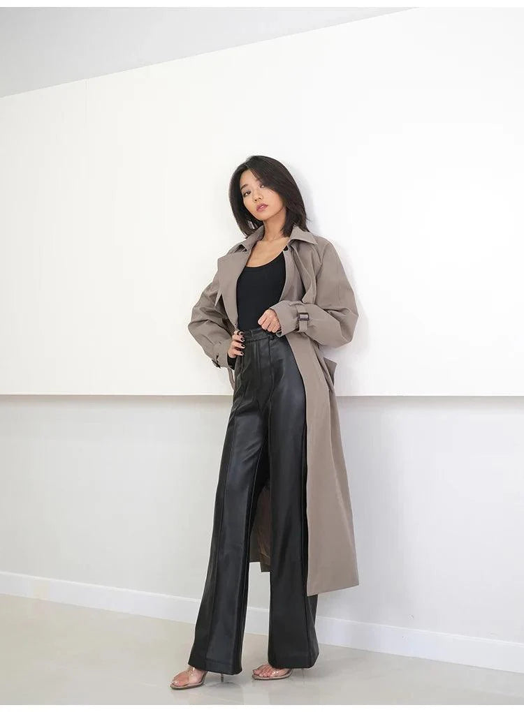 High Waist Black Leather Pant