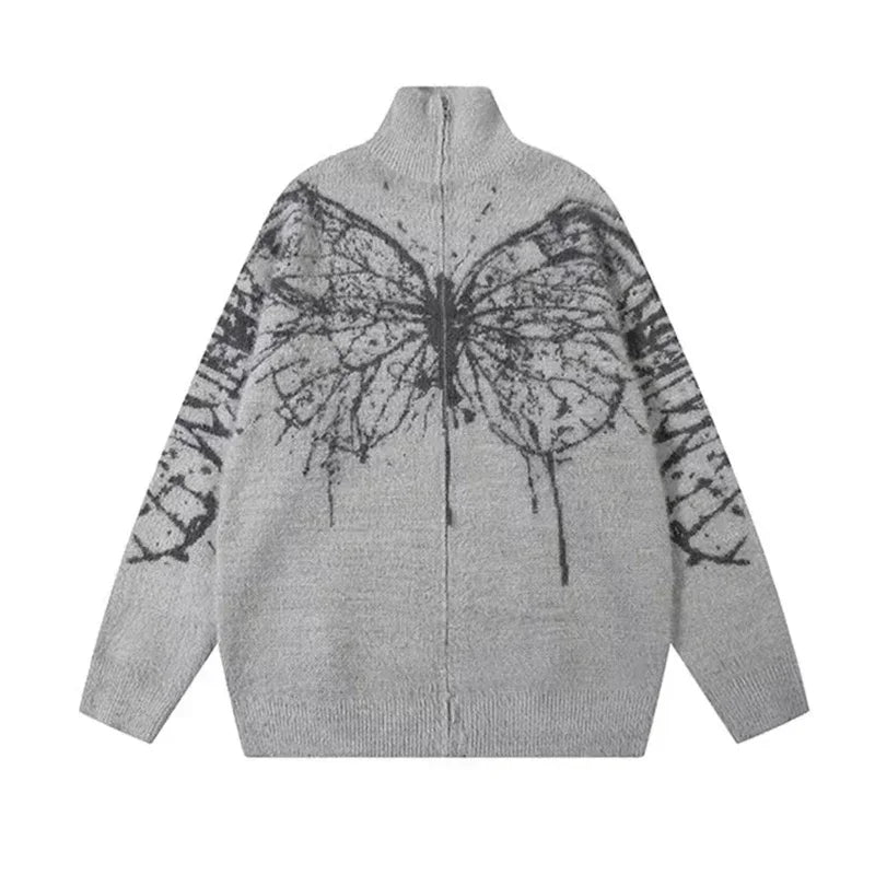 Luna Moth Zip-Up Heavy Sweater