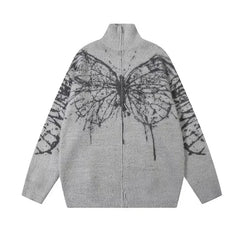 Luna Moth Zip-Up Heavy Sweater