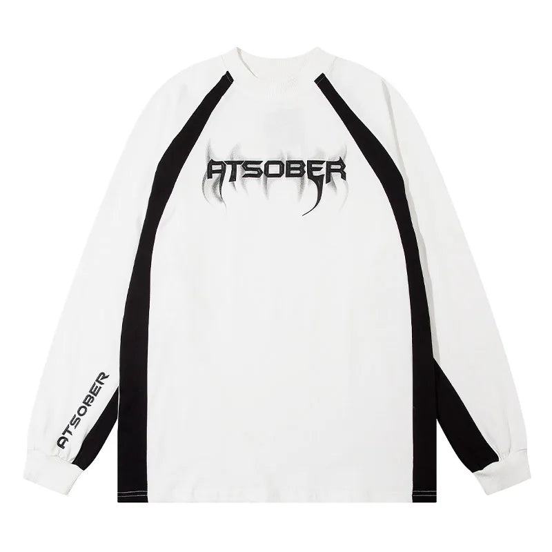 Stripped Letter Printed Sweatshirt