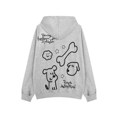 Good Puppy Embroidery Zipper Hoodie
