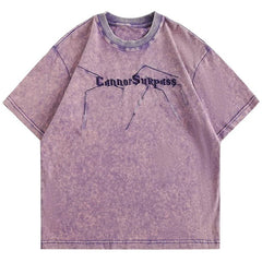 Spider Web Printed Oversized T-Shirt