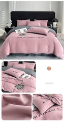 100% Cotton Plaid Geometric Bedding Set  Knit Bed Linens Sheet Pillowcase Home Textile Soft Bed Linen