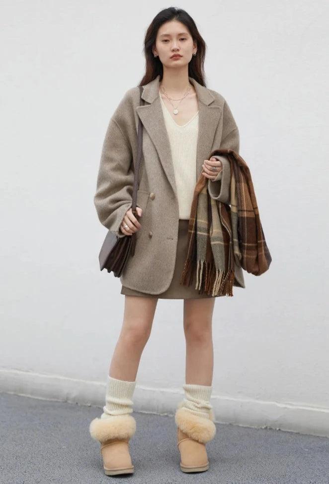 Casual Double-Breasted Women's Coat