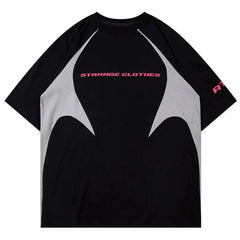 American High Street Casual Patchwork  T-Shirt