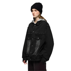 Frayed Bleached Denim Short  Jacket