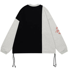 Y2K Patchwork Half Colored Sweater