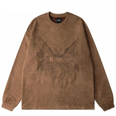 Butterfly Monster Embroidery Pullover