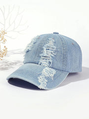 Distress Wave Denim Baseball Cap